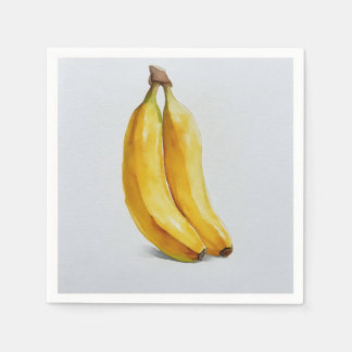 Två färska bananer i synk pappersservett