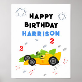 Två Fast 2:a födelsedagsbilars Tävla för barn, Nam Poster