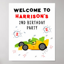 Två Fast 2:a födelsedagsbilars Tävla för barn, Nam Poster