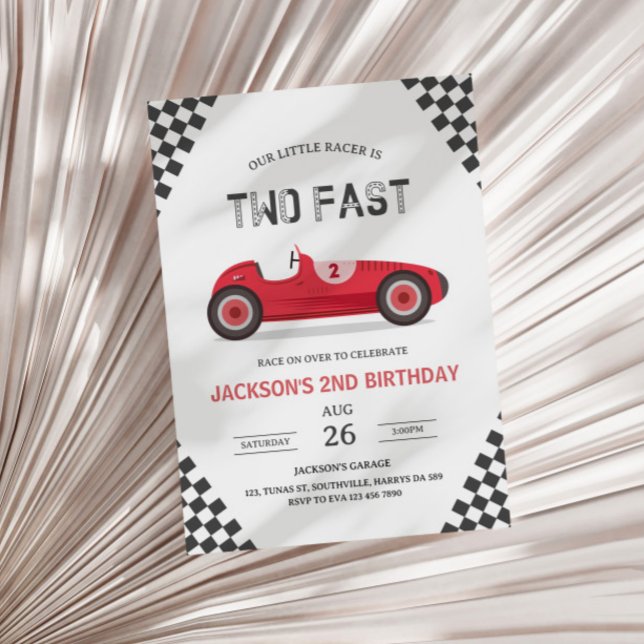 Två Fast 2-Nyfikna Party-Tävling-bildagars andra f Inbjudningar (Skapare uppladdad)