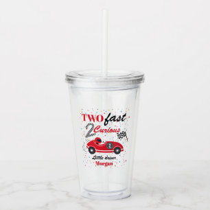 Två Fast 2Nyfikna röda sportbilar andra födelsedag Take Away Mugg