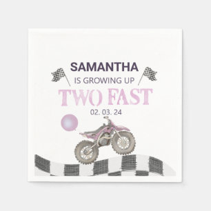 Två Fast Birthday Dirt Bike Theme Pappersservett