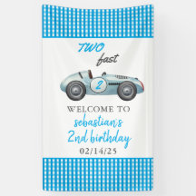 Två Fast Blue Tävling-kort, andra födelsedag Party