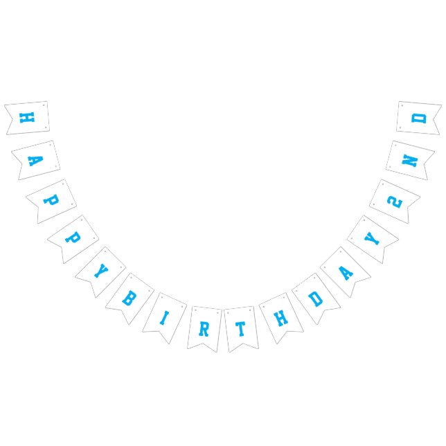 Två Fast Blue Tävling-kort, andra födelsedag Party Vimplar (Alla)