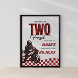 Två Fast Boys 2:a Dirt Bike Birthday Poster