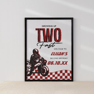 Två Fast Boys 2:a Dirt Bike Birthday Poster