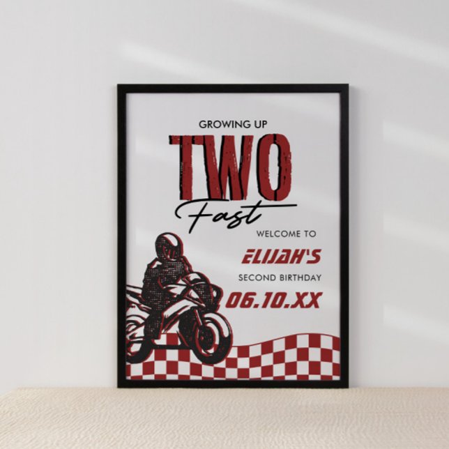 Två Fast Boys 2:a Dirt Bike Birthday Poster (Skapare uppladdad)