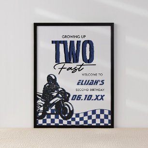 Två Fast Boys 2:a Dirt Bike Birthday Poster