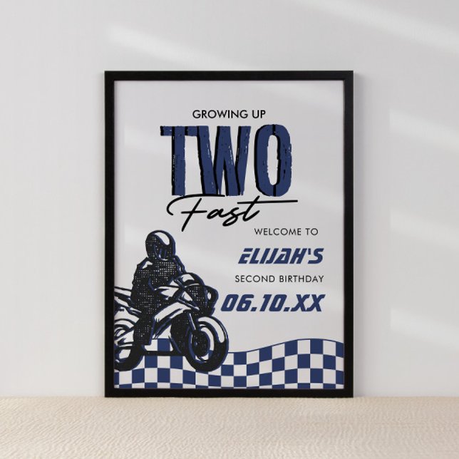 Två Fast Boys 2:a Dirt Bike Birthday Poster (Skapare uppladdad)