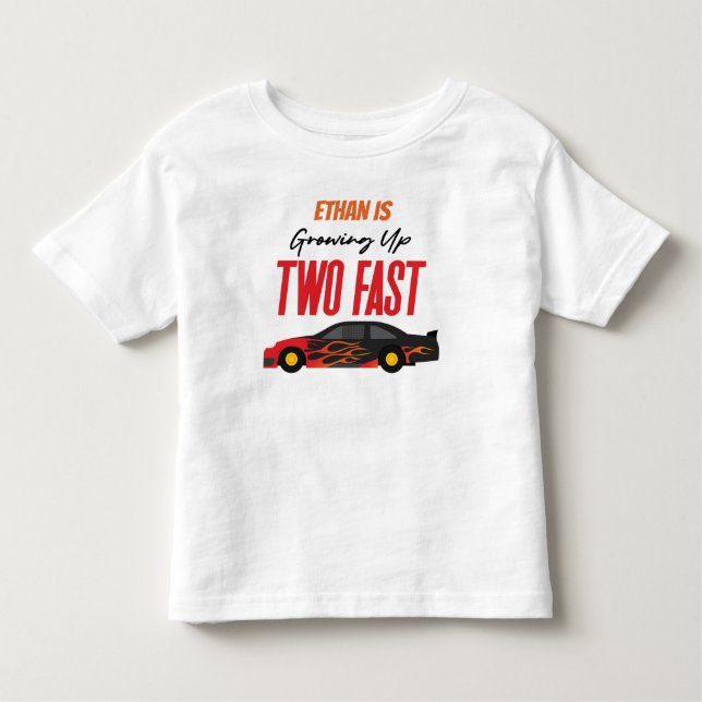 Två Fast Red Flame-Tävling-kort, andra födelsedag  T Shirt (Framsida)