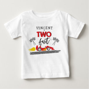 Två Fast Red Tävling-bilsportar 2:a födelsedag Par T Shirt