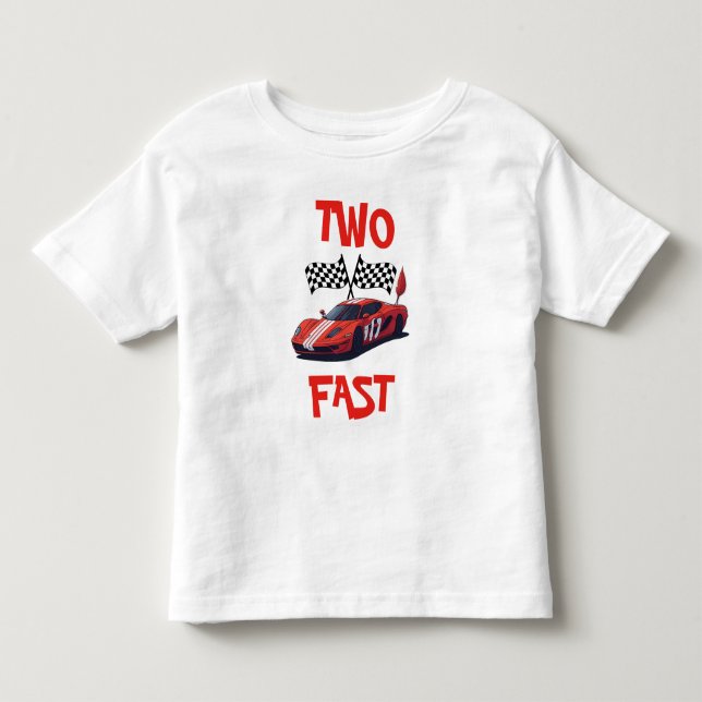 Två Fast Red Tävling-kort andra födelsedag T Shirt (Framsida)