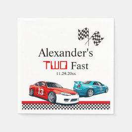 Två Fast Red Tävling-kort Pappersservett