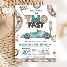 Två Fast Tävling Car Boy 2:a födelsedagen