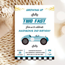 Två Fast Tävling Car Boy 2:a födelsedagen Party