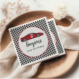 Två Fast Tävling Car Boy 2:a födelsedagen Party Pappersservett