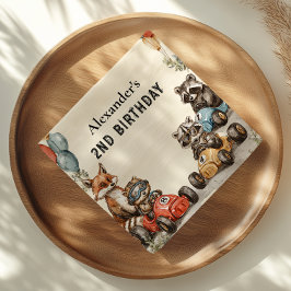 Två Fast Woodland Animals 2:a födelsedagen Pappersservett