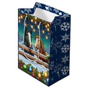 Två Festive Tecknad Horses i Tecknad Bok Stil