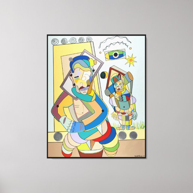 "Två Figurer: O och Ru" av Ruchell Alexander Canvastryck (Framsida)