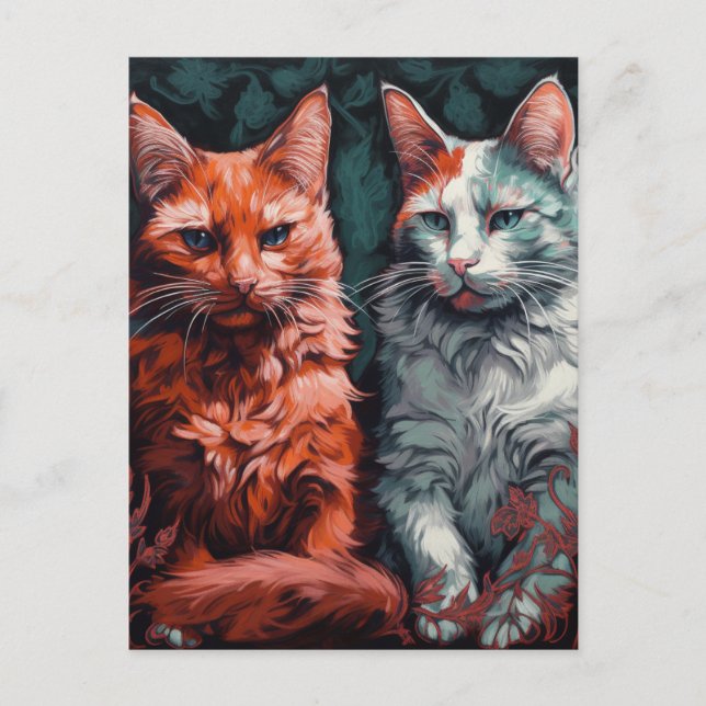 Två fina kattor vykort (Framsida)