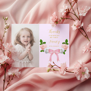 Två Finare Bow-Blommigtar på födelsedagen Tack Kort
