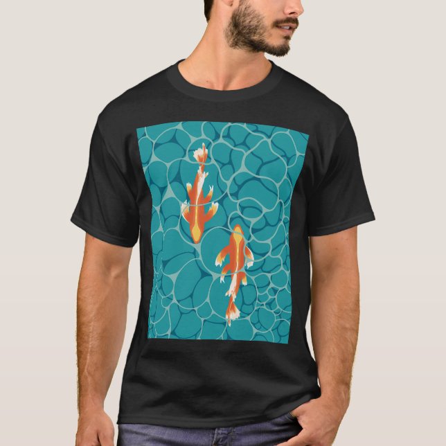 Två fiskar i vatten t shirt (Framsida)