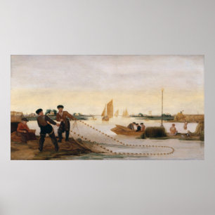 Två fiskare som fyller i näsan poster