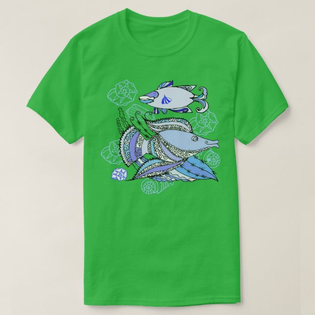 Två fisken och Cockleshells T Shirt (Design framsida)