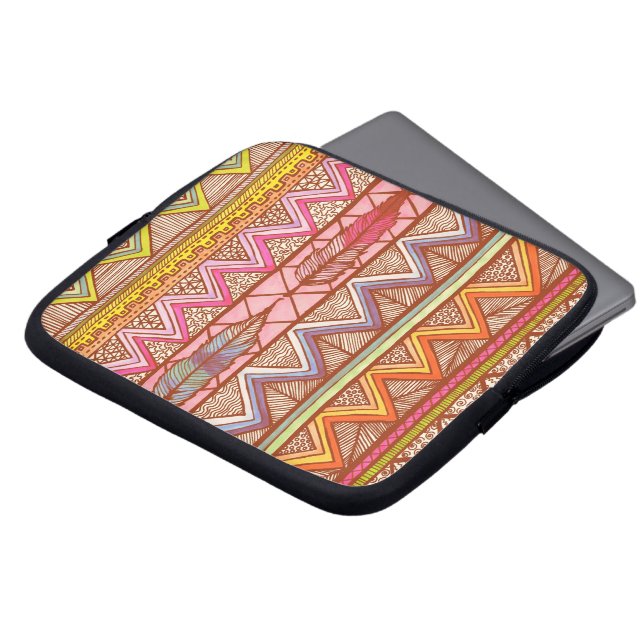 Två fjädrar… laptop sleeve (Framsida topp)