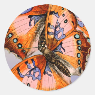 Två fjärilar abstrakt Valentine Be Mine Card.sm Runt Klistermärke