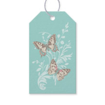 Två fjärilar teckning aqua teal bröllop märkre