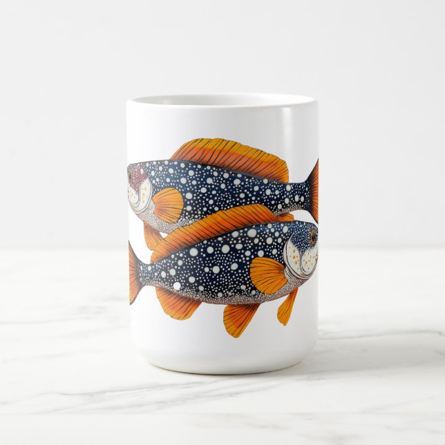 Två fläckiga fiskar kaffemugg (Center)