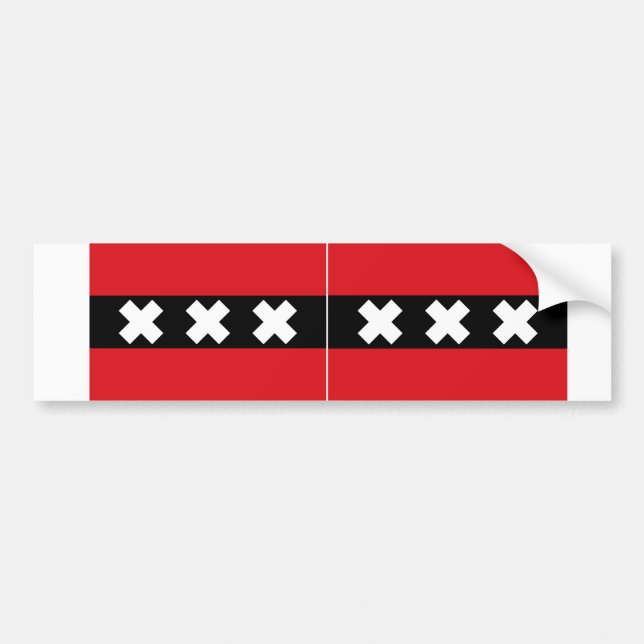 TVÅ flagga av Amsterdam Bildekal (Framsidan)