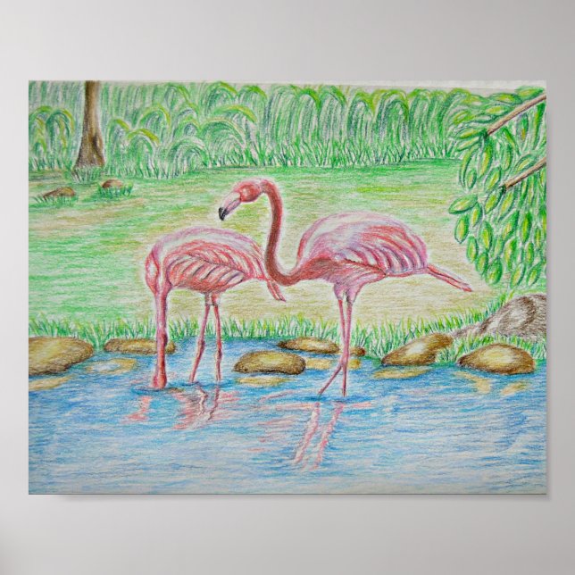 två Flamingos Poster (Framsidan)