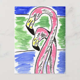 Två Flamingos Vykort