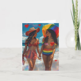 Två flickor Alla hjärtans Kärlek Digital Art Helgkort