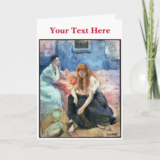 Två flickor (c.1894) av Berthe Morisot Tack Kort (Framsida)