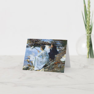 Två flickor Fiske av John Singer Sargent Tack Kort