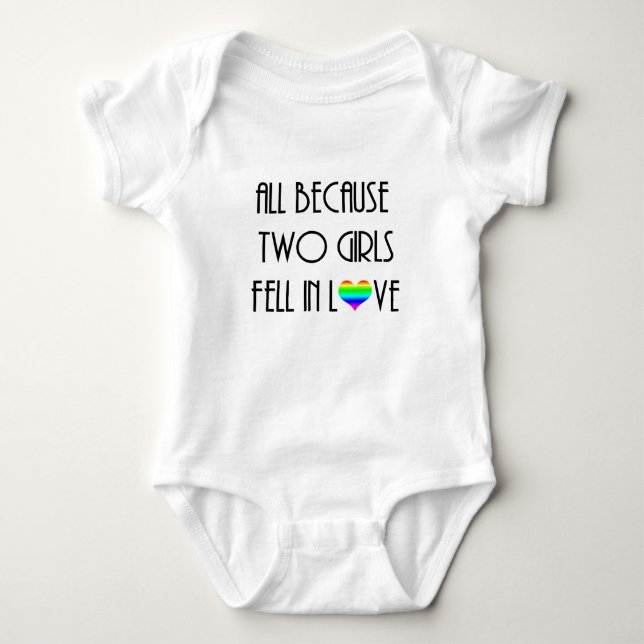 Två flickor föll i kärlek tee shirt (Framsida)