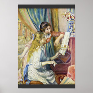 Två flickor i Piano, av Pierre-Auguste Renoir Poster