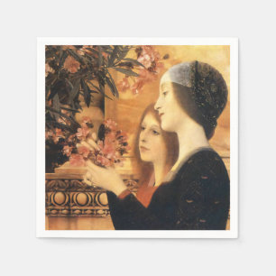 Två flickor med ett Oleander av Gustav Klimt Pappersservett