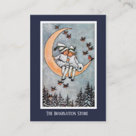 Två flickor på den fantasirika visitkorten för visitkort