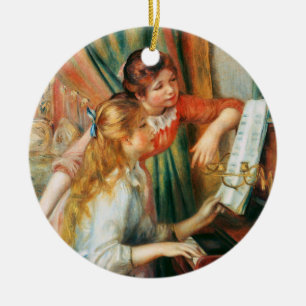 Två flickor på pianot, Pierre Auguste Renoir Julgransprydnad Keramik