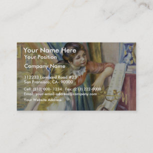 Två flickor på pianot, vid Pierre-Auguste Renoir Visitkort