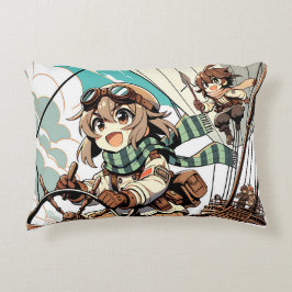 Två flickor seglar en frakt prydnadskudde