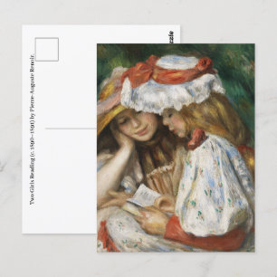 Två flickor som läser av Pierre-Auguste Renoir. Vykort