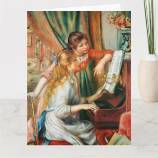 Två flickor vid pianot av Renoir Stor Kort