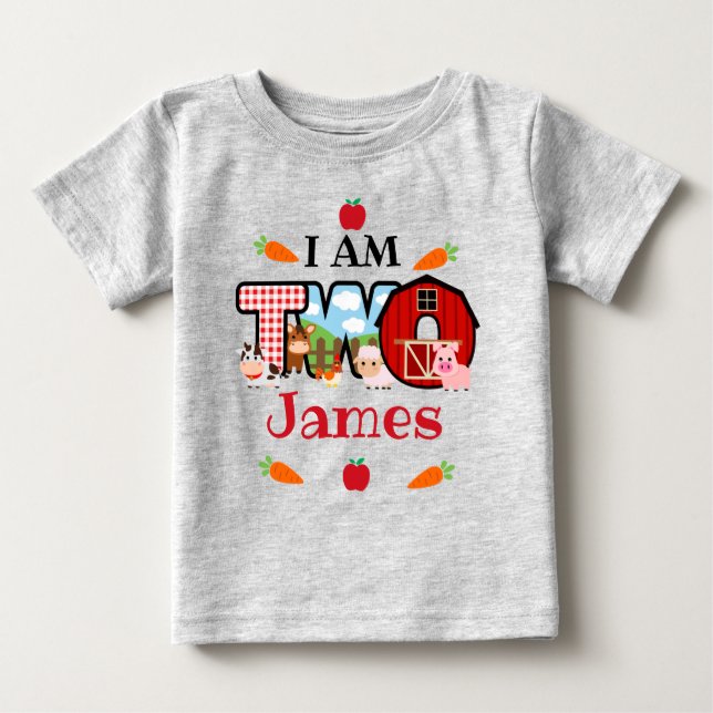 TVÅ Födelsedags Gårdsdjur | Gårds födelsedag T Shirt (Framsida)