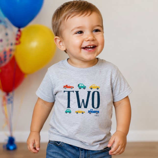 Två födelsedagsskjorta för transporttema t shirt (Transportation Second Birthday Shirt)