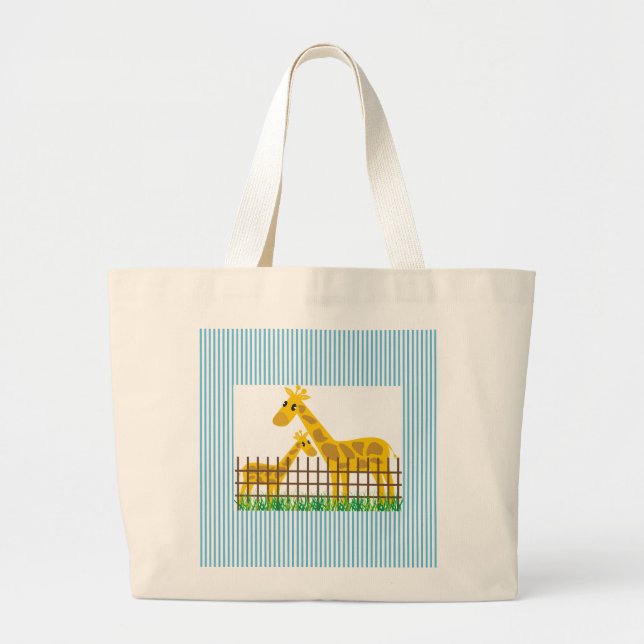 Två (för) Cute Giraffes Bags Jumbo Tygkasse (Framsidan)